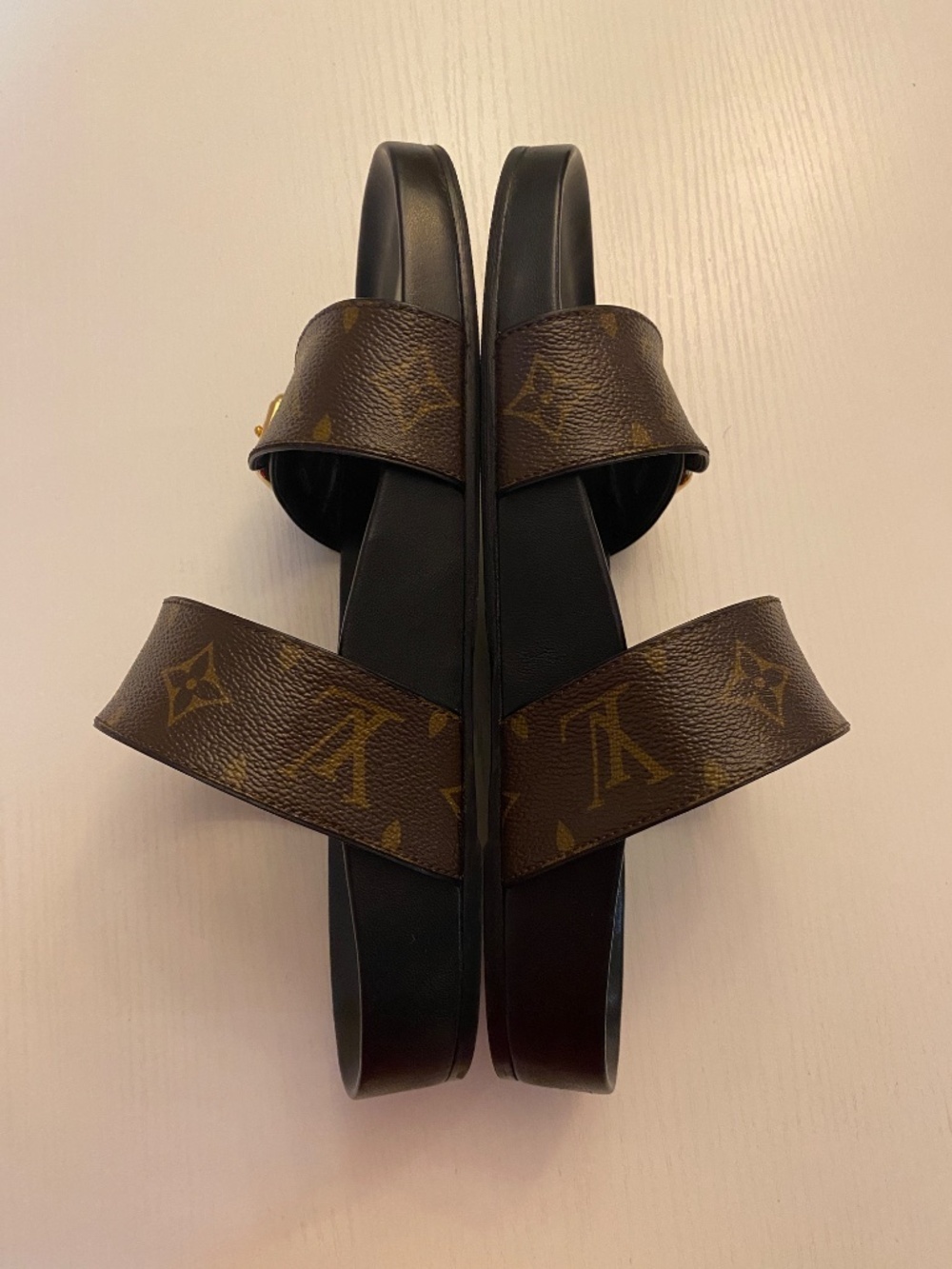 LOUIS VUITTON Bom Dia Flat Comfort Mule Size US 8.5 - Picture 6 of 14